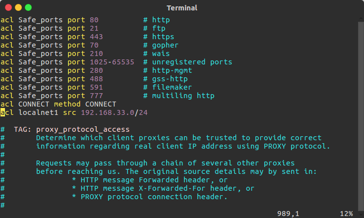 add acl localnet